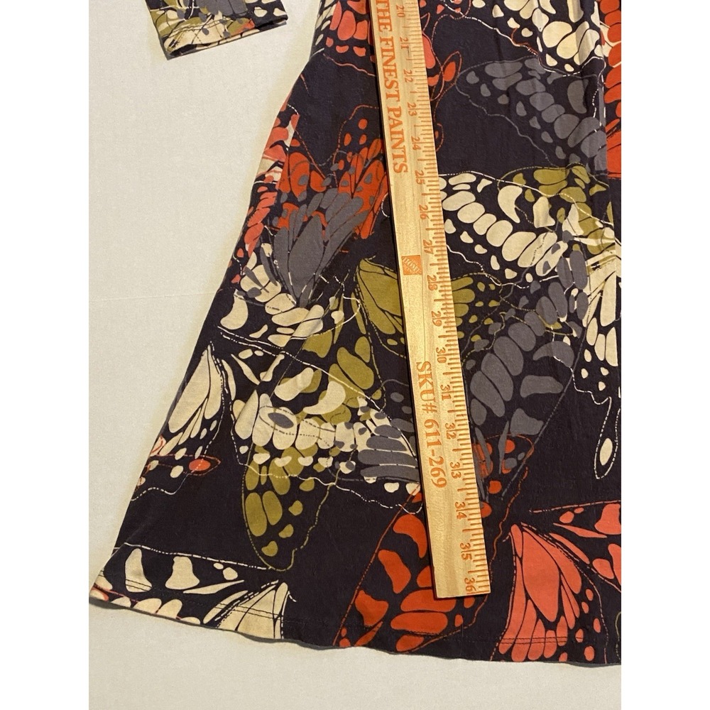 CAbi Women's Casual Cozy Midi Dress S Empire Waist Knit Butterfly Print Soft - Picture 10 of 15